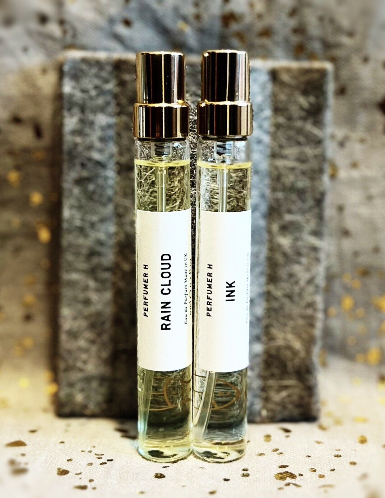 Perfumer H~2x EDP Fragrance in INK & RAIN CLOUD~9ml each~Travel Size w/ Bag~NWOB