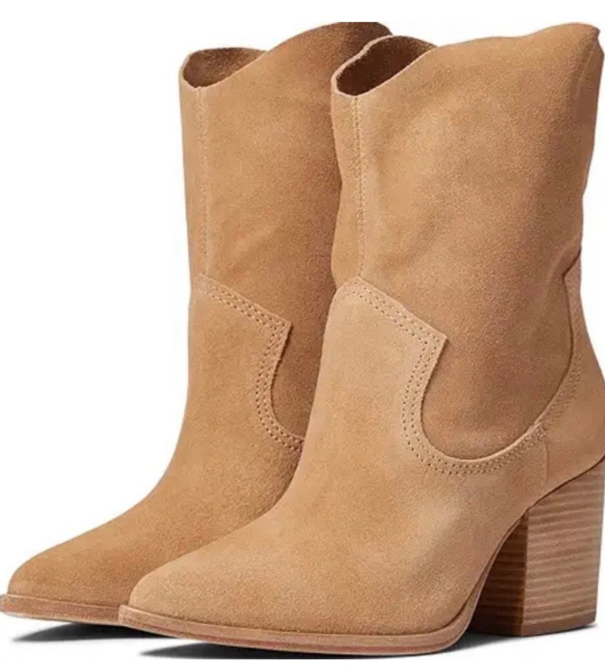 Schutz Tessie Suede BootieIn Camel Size 7.5 NWOB