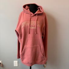 Drummond Island Michigan Pink Fleece Hoodie Cozy Travel Souvenir Sweatshirt lg.