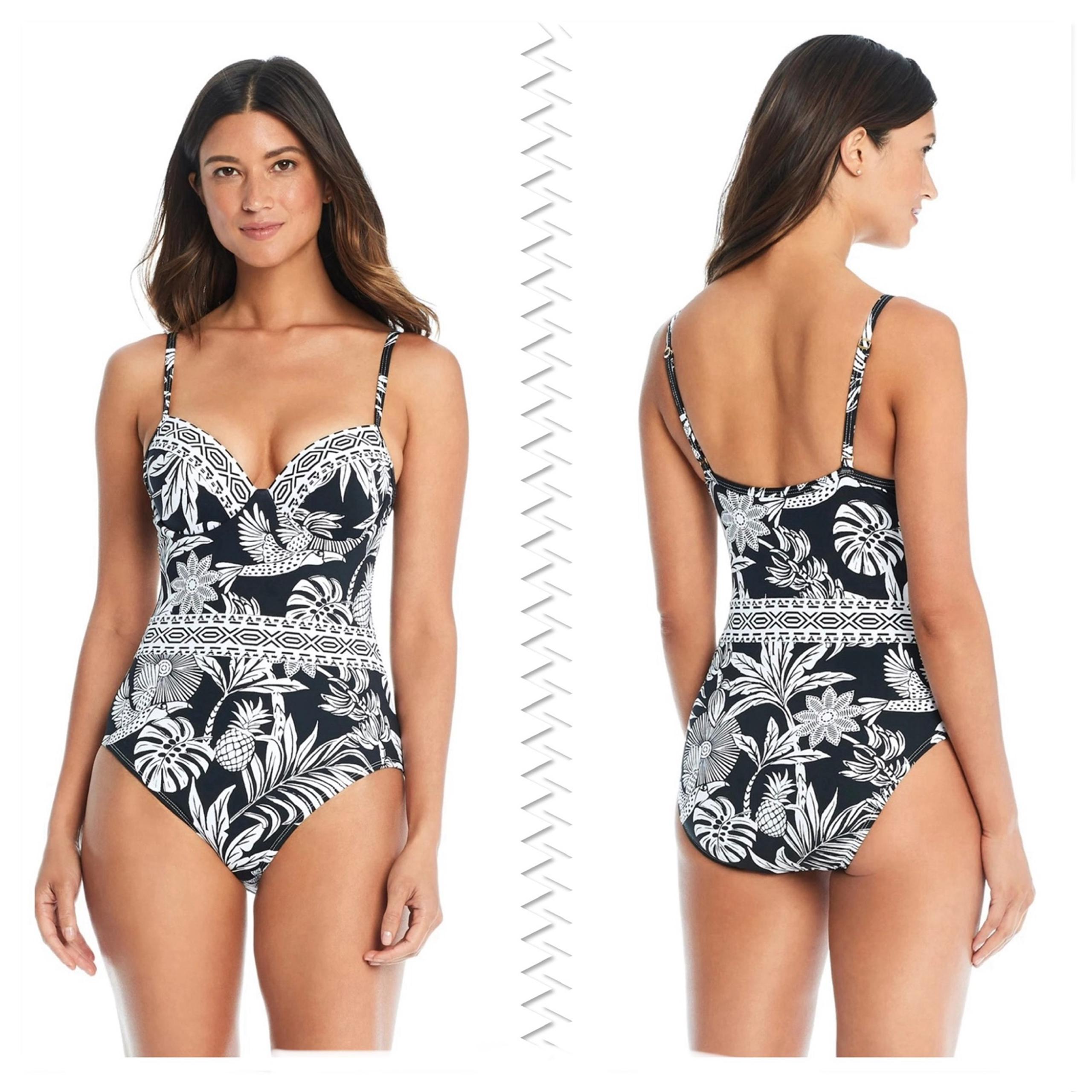 Bleu Rod Beattie Balconette One Piece Swimsuit Size 14