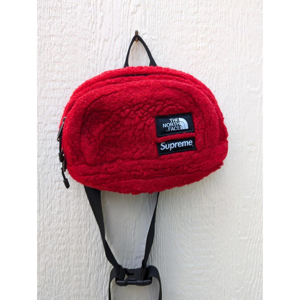 Supreme The North Face Red Faux Fur Waist Bag Fanny Pack