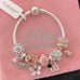 Linx Snake Chain Bracelet with Rose Gold Pink and Silver Themed Charms