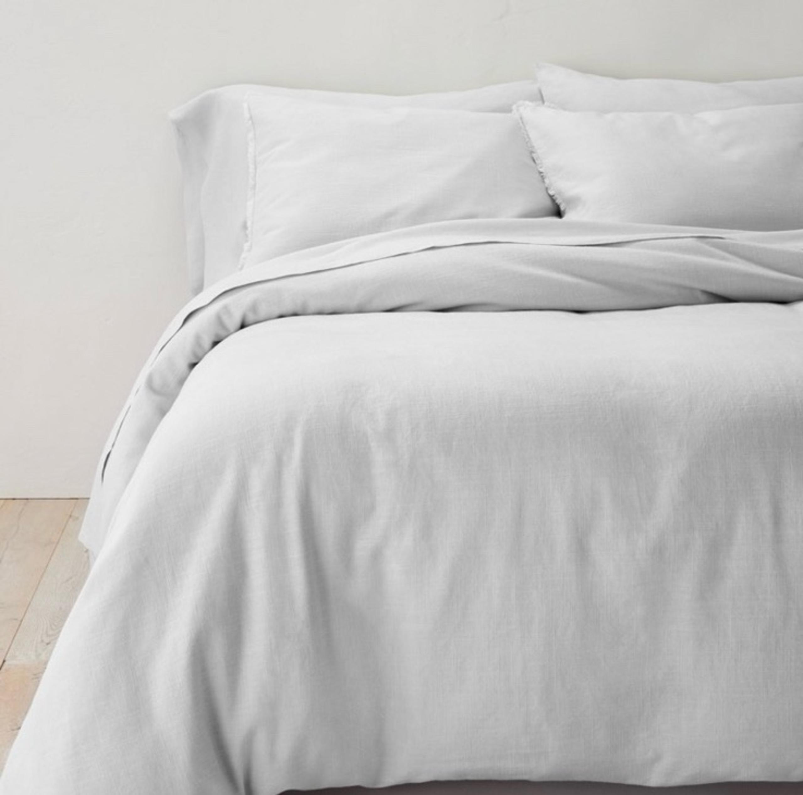 Full/Queen Heavyweight Linen Blend Duvet Cover & Sham Set Light Gray - Casaluna™ - Target