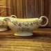 Antique 1935 Taylor Smith & Taylor pink rose gold trim creamer, sugar bowl gravy