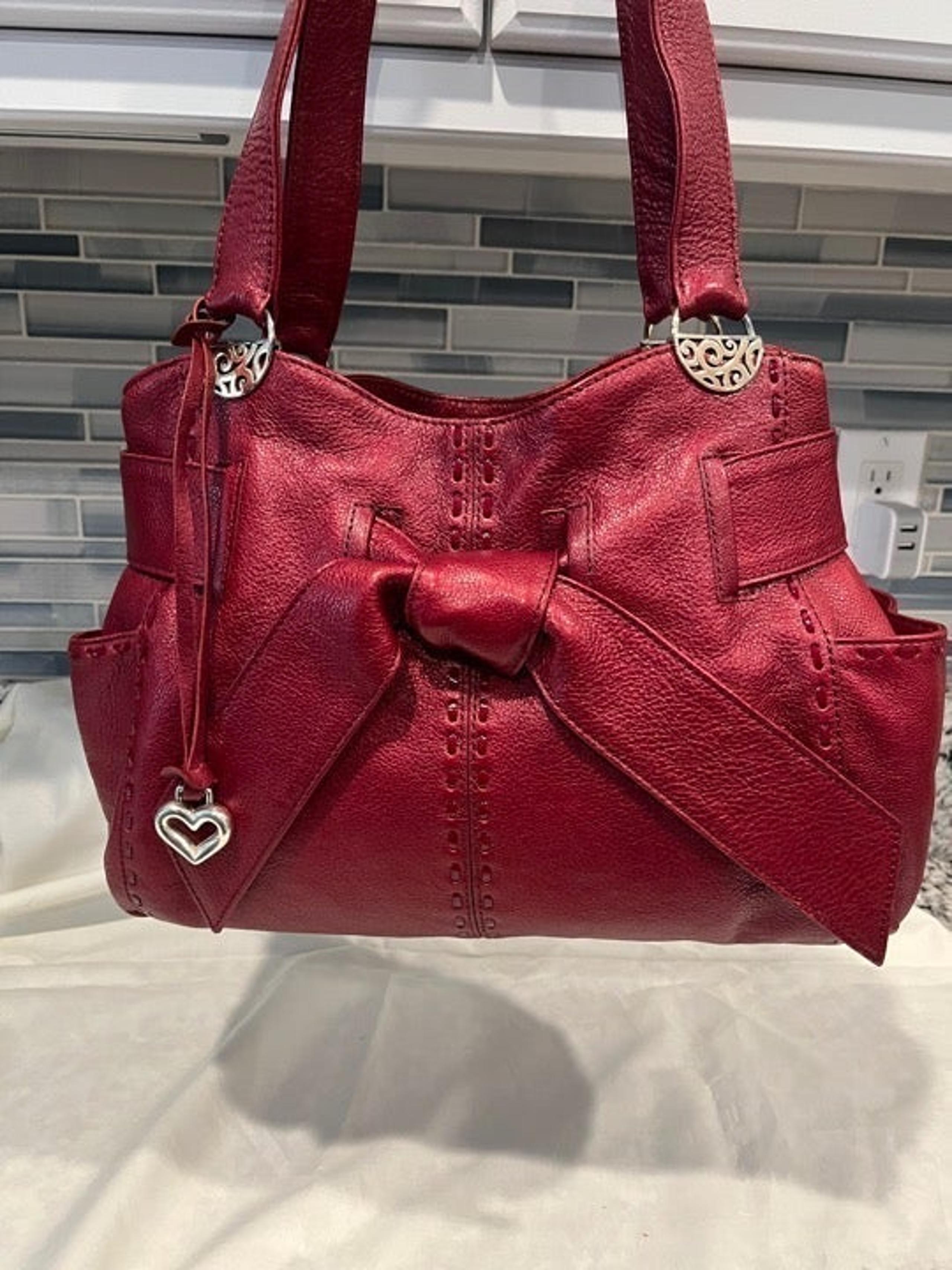 Clara burgandy Bow Leather - Brighton