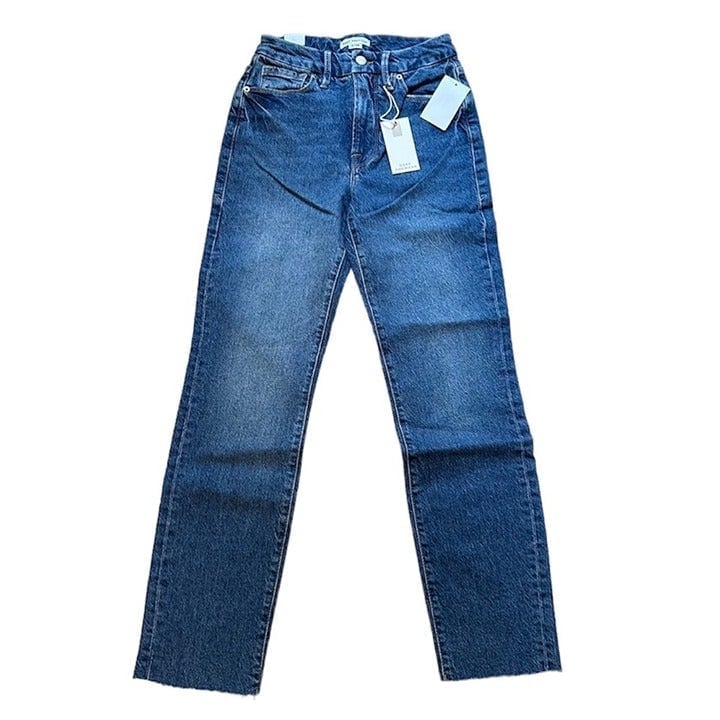 NWT Good American Good Classic High Rise Gap Proof Medium Wash Jeans Size 0/25