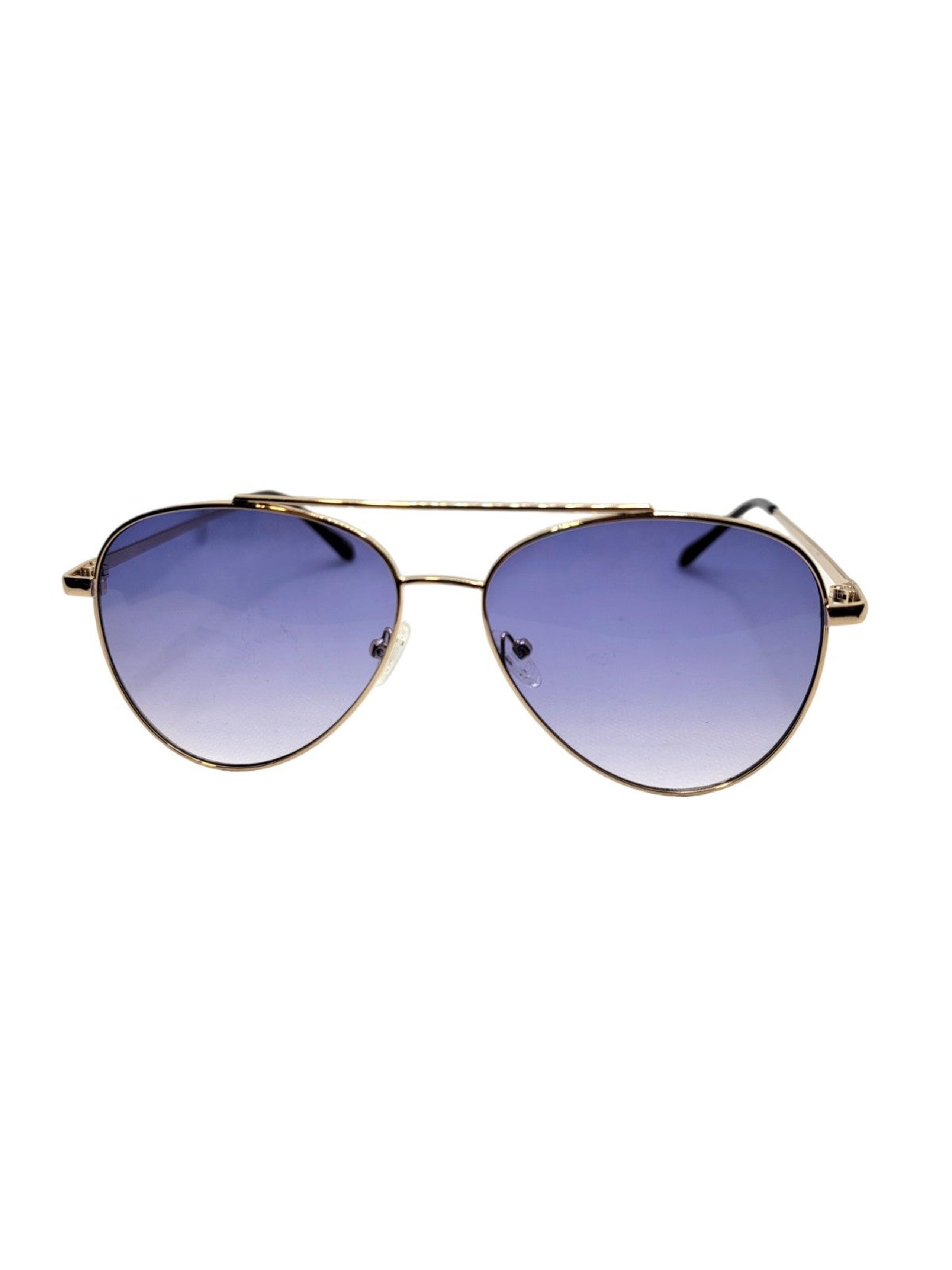 Kenneth Cole Reaction Mens Sunglasses Gold Metal Aviators Purple Gradient Lenses