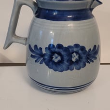 Farmhouse Vintage Hand Painted Pottery Pitcher/ Jug