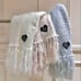 Gray mohair fringe muffler