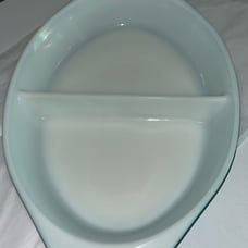 Divided pyrex dish no lid turquoise blue vintage