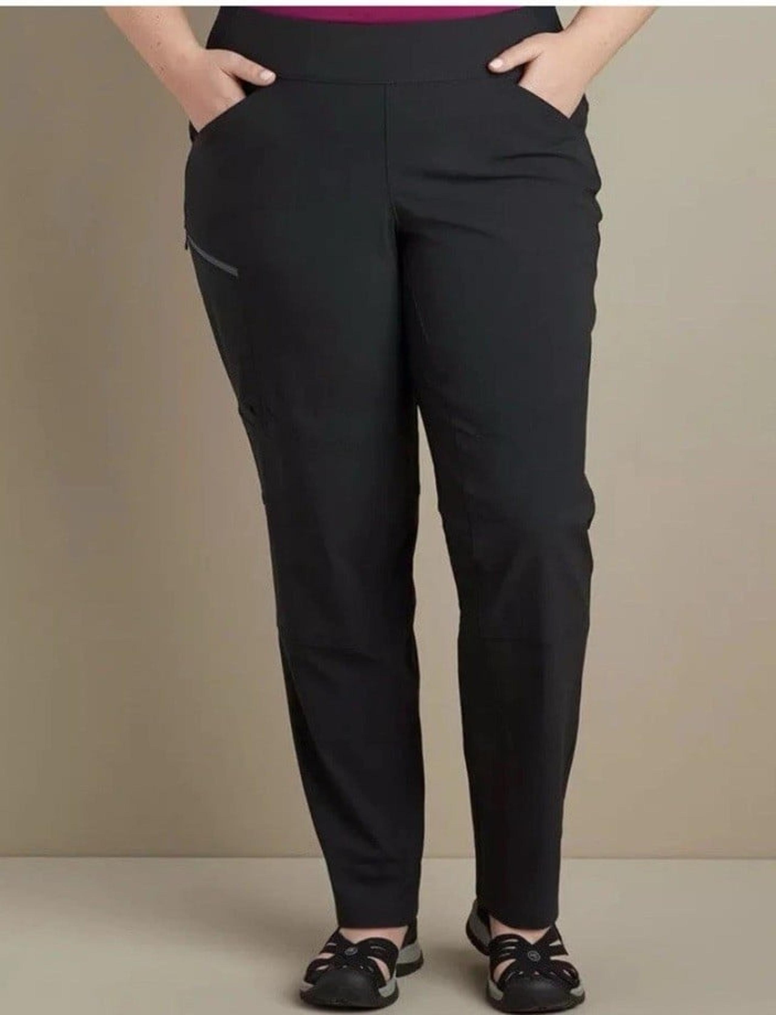 Duluth Trading Flexpedition Slim Leg Cargo Pants Womens 12 x 33 Black Pull-On