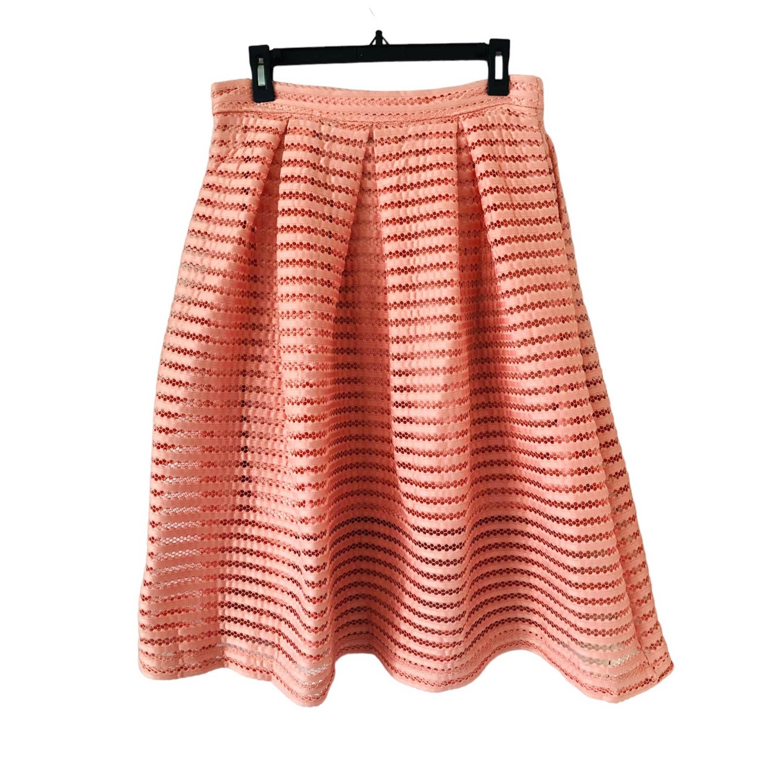 New York And Company 7th Avenue Pink Orange A-Line Skirt Size 6