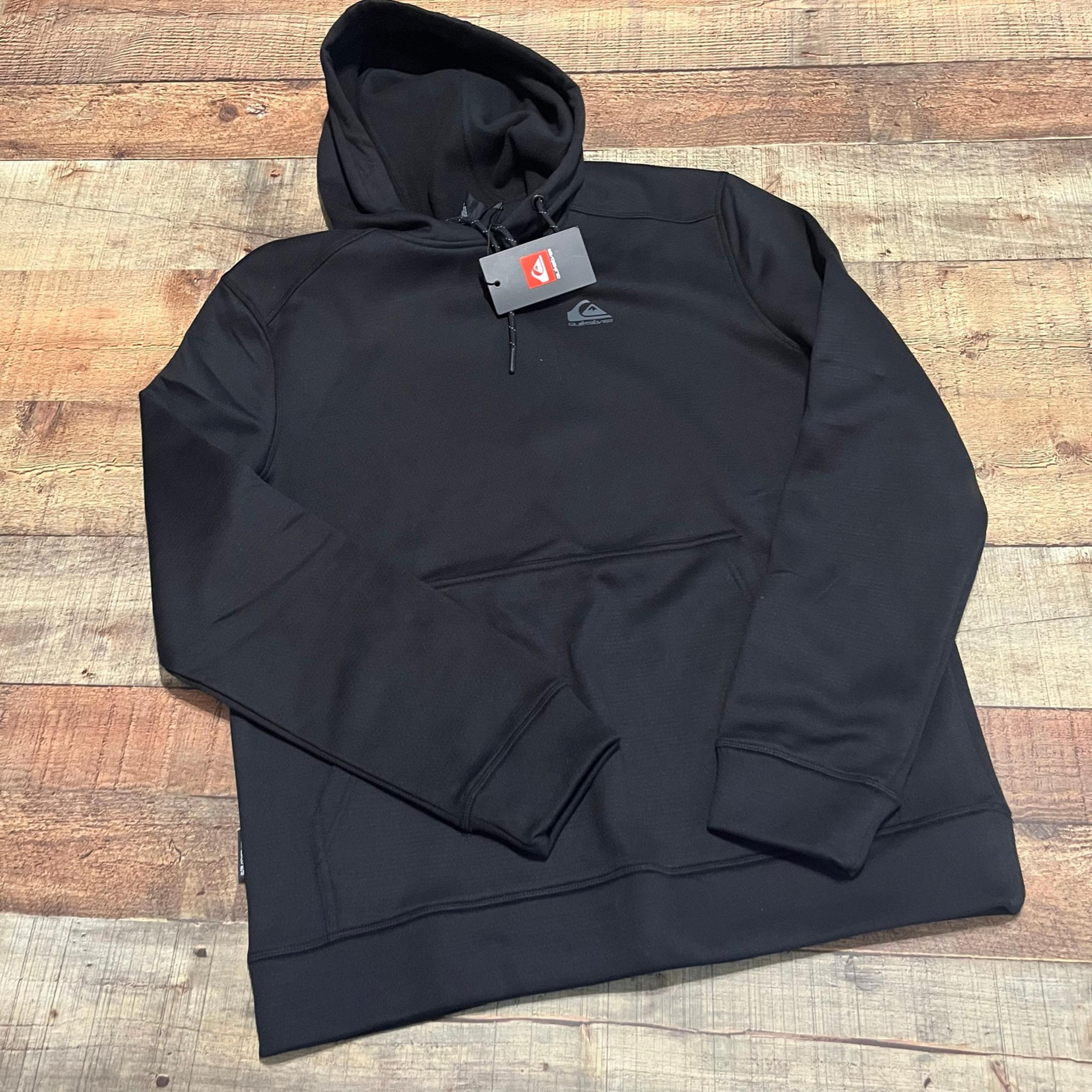 Quicksilver NEW MSRP $100 Black Fleece Interior Expedition Kangaroo Hoodie Sz M