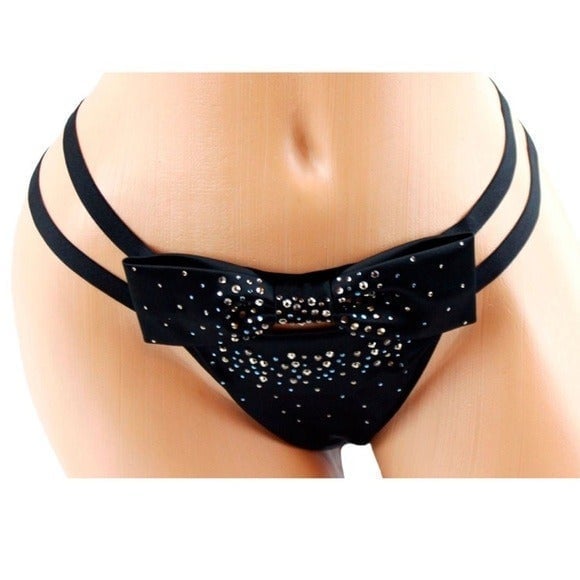 VS Swarovski bow front panty Small