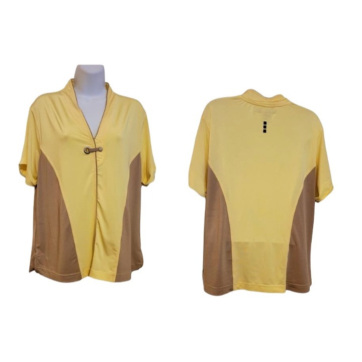 Jamie Sadock Golf Yellow/Brown Hugger Shirt Size XL