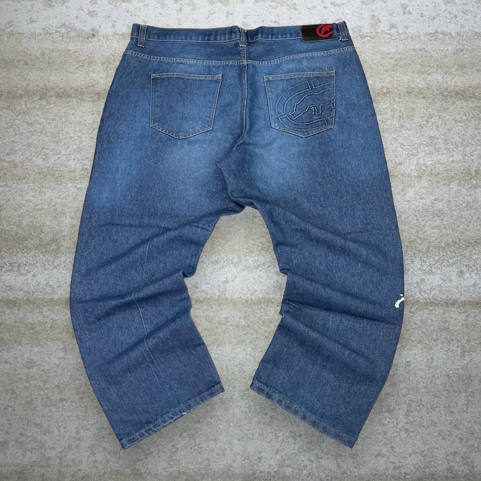 Vintage Skater Jeans Ecko Dark Wash Athletic Fit Denim Rap Style Art Y2K