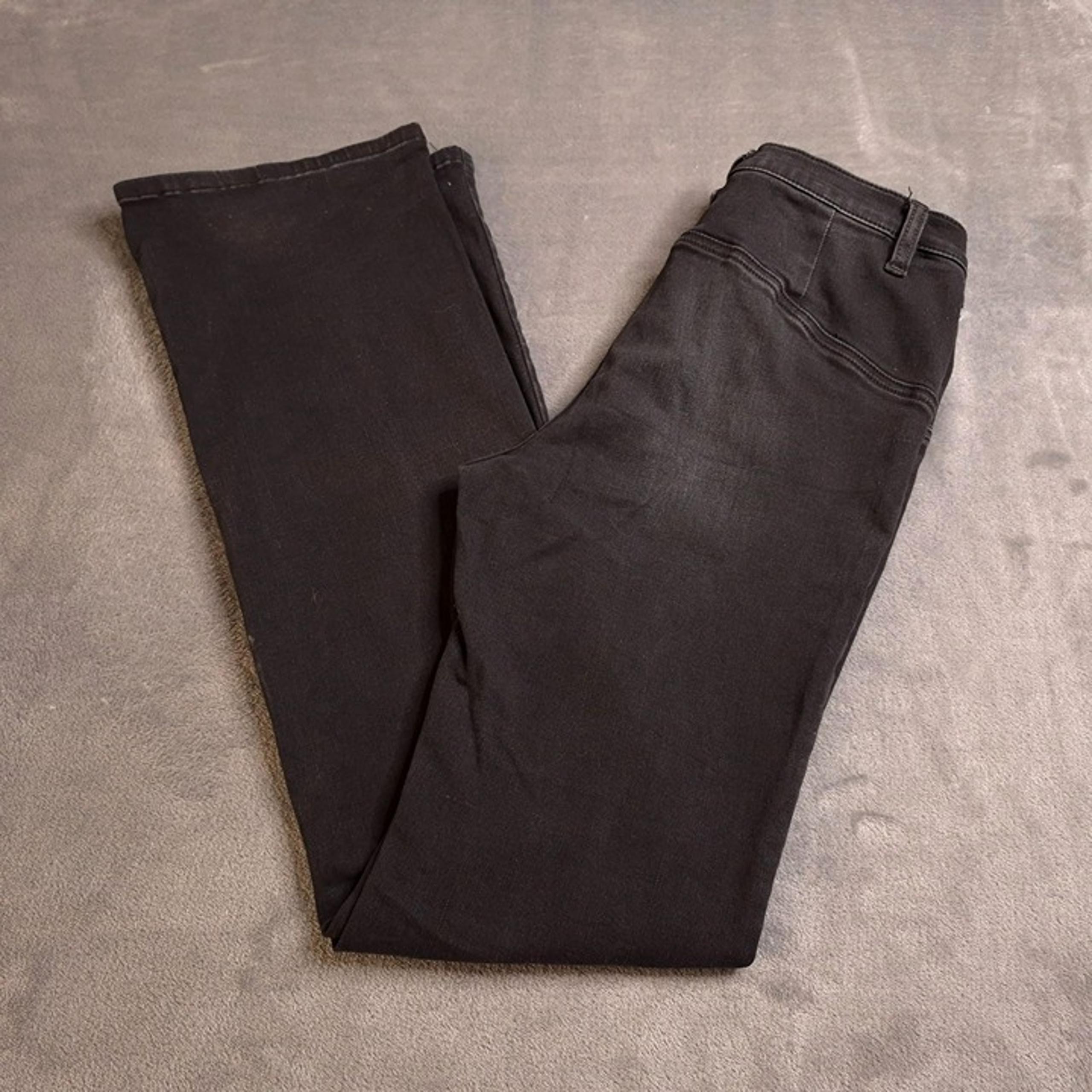 We The Free Womens Lace-Up Boot Cut Jeans 29 Mid Rise Black Denim Stretch