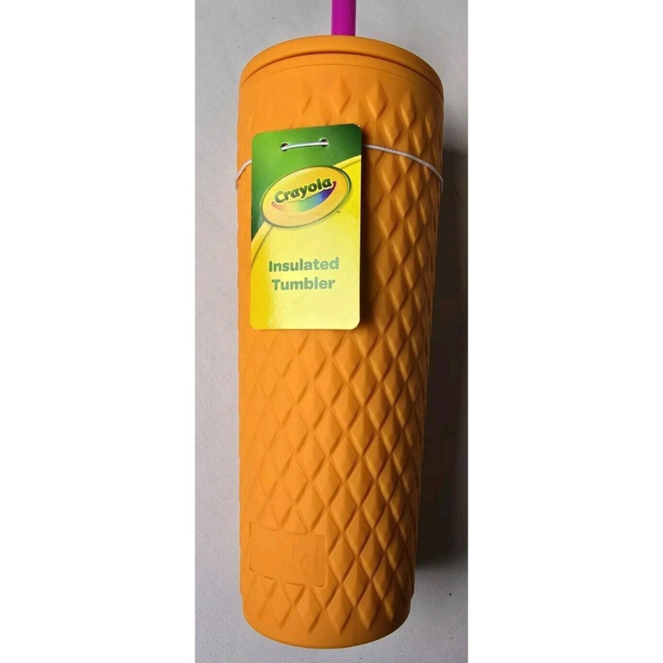 ELECTRIC YELLOW PLASTIC COLD CUP WATER BATTLE WITH STRAW 24 OZ NEW