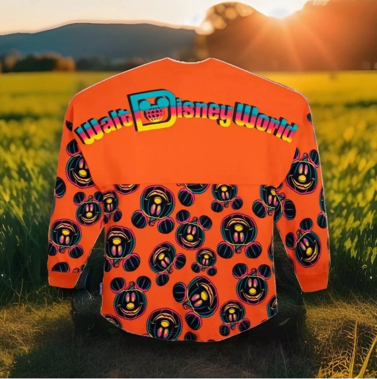 Walt Disney World Halloween 2023 Mickey Mouse Pumpkin Spirit Jersey Sz XS