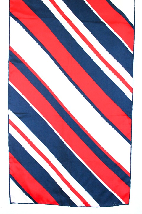 Vintage Echo scarf retro stripes Op Art color block patriotic colors red blue