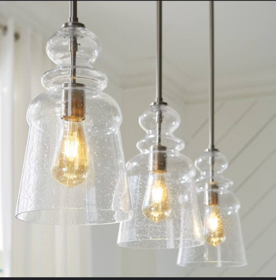 3 Nickle Brush Pendant Lights