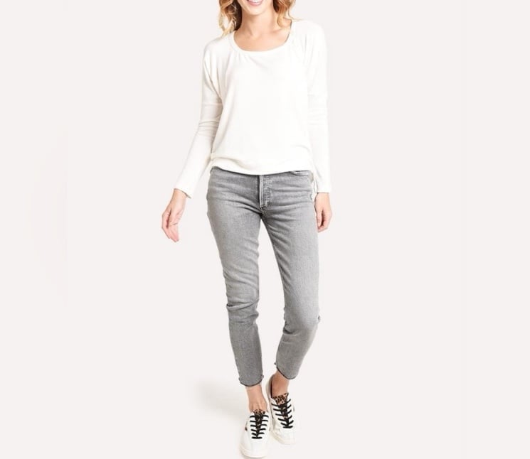 AGOLDE Size 26 Nico High Rise Slim Fit Button Fly Jeans Gray Raw Hem Stretch