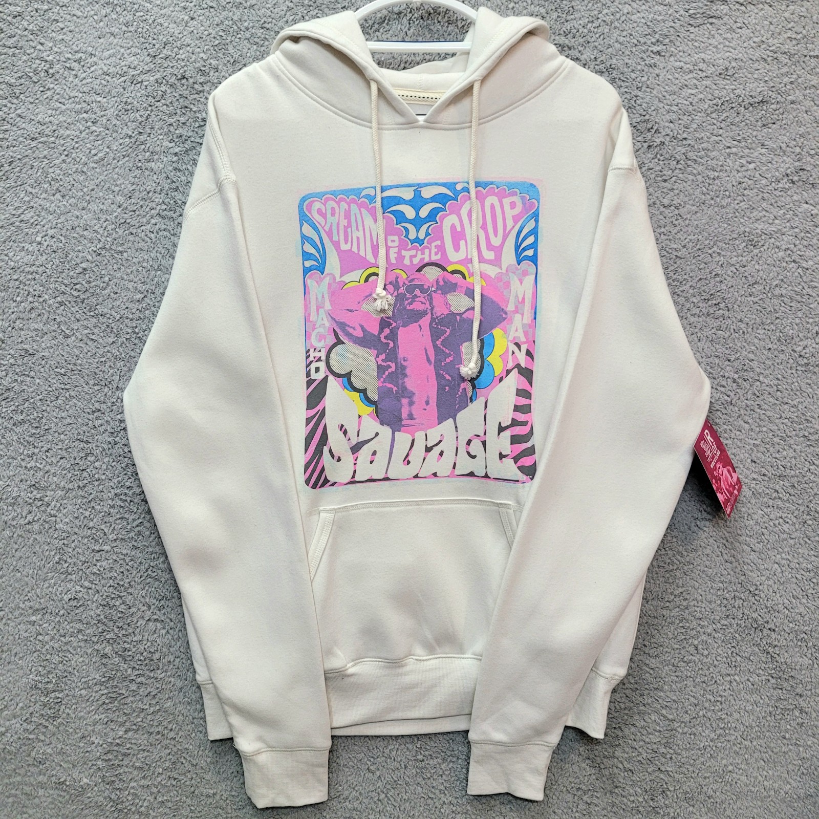 Roots of Fight Macho Man Randy Savage Triblend Hoodie Size L WWE NWT