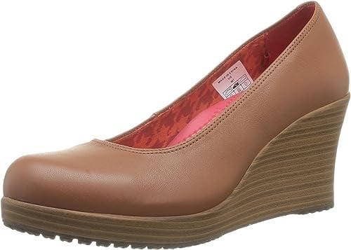 Crocs NWOB! 14700 A-Leigh Brown Closed T Wedge Size W9