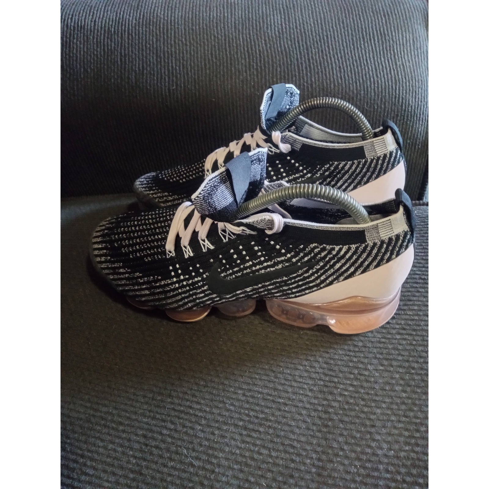 Nike Air VaporMax Flyknit 3 Womens 10 Black Barely Rose Running Shoes Excellent