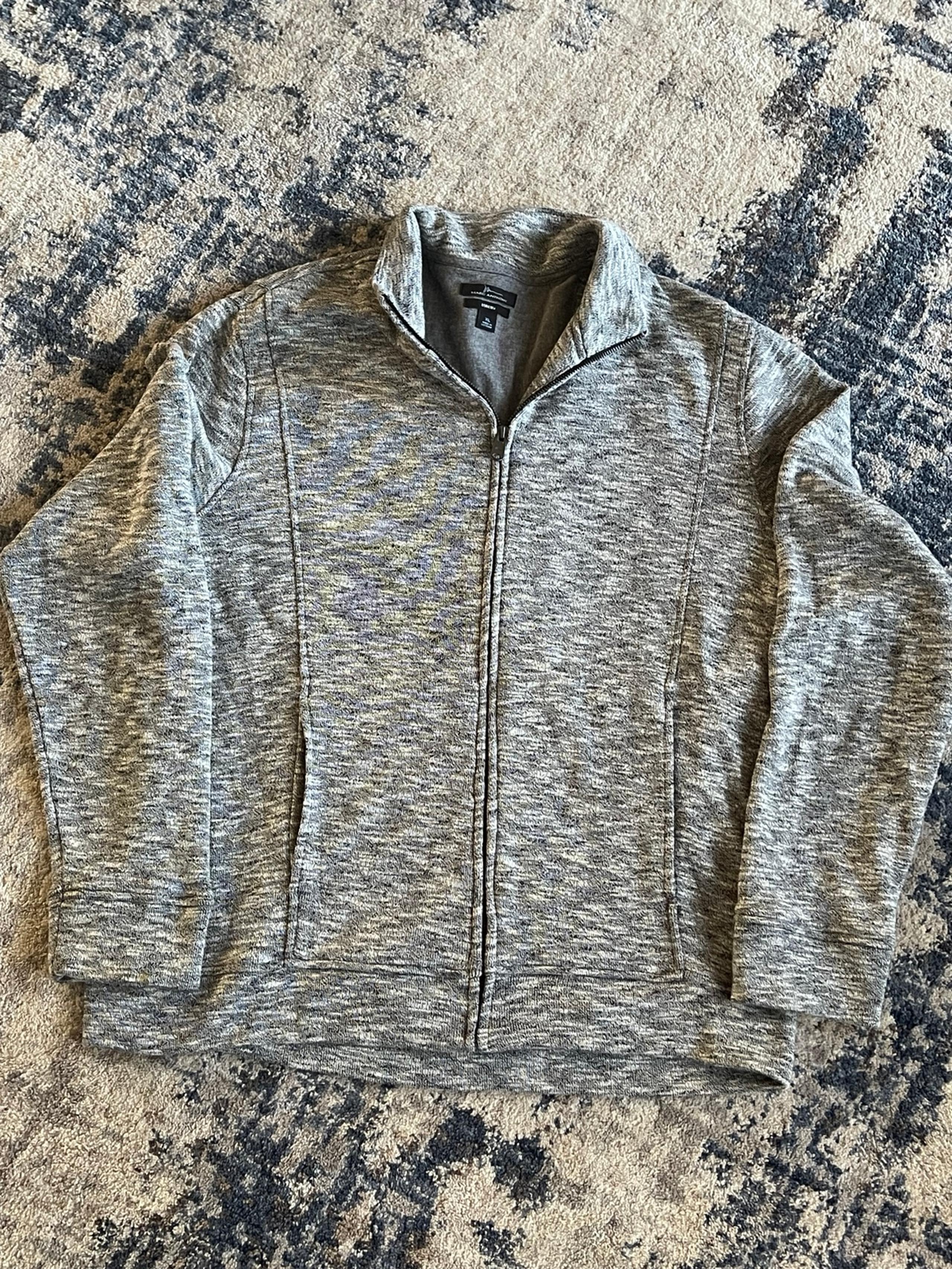 Marc Anthony Luxury Full Zip Sweatshirt Jacket Men’s XL Birch Gray Preppy