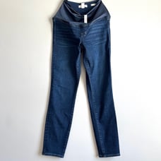 Madewell NEW maternity skinny jeans 27 over the belly dark blue denim tencel