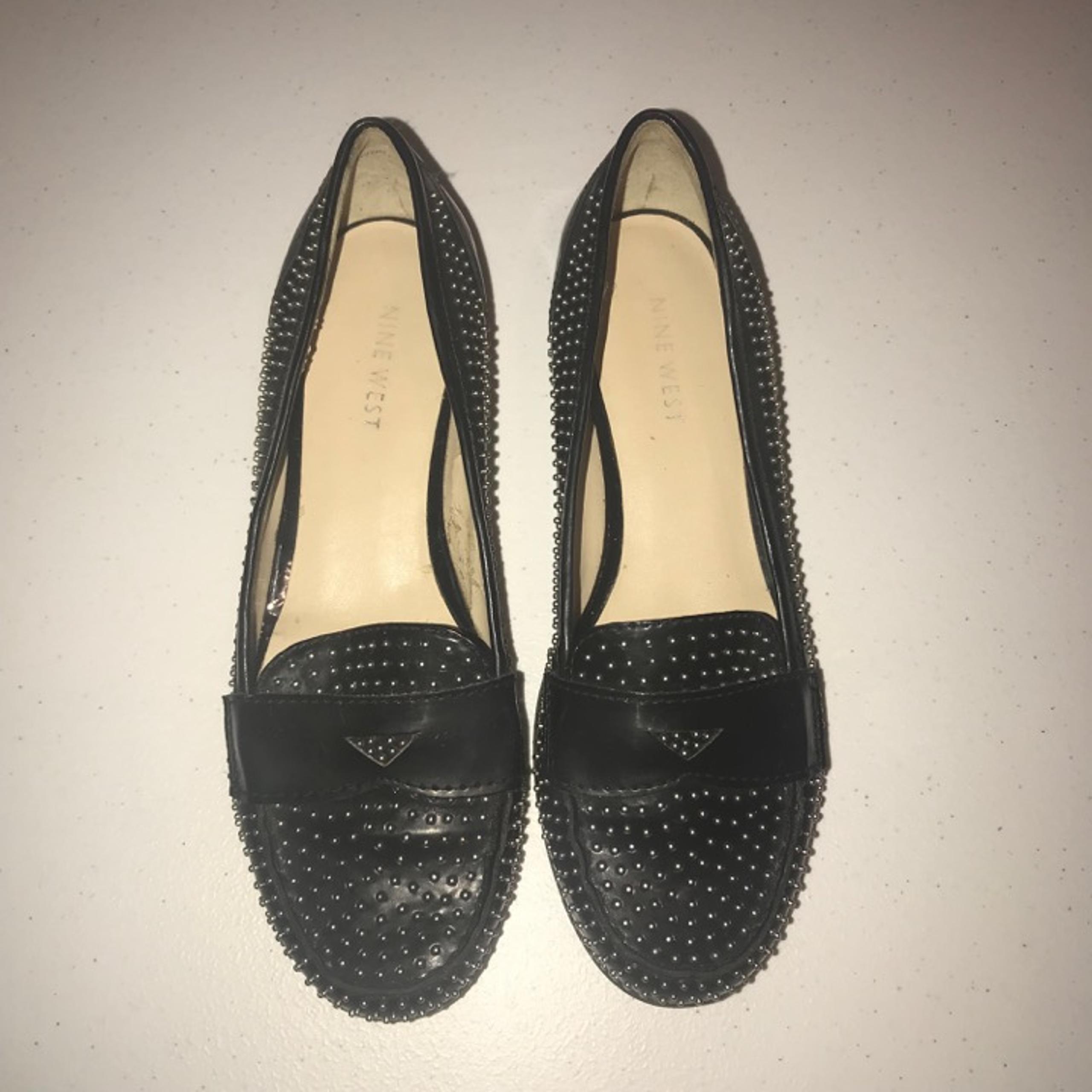 Nine West Vegan Leather Studded Loafers