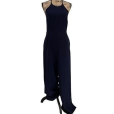 Julie Brown Logan Navy Halter Sleeveless Jumpsuit NWT Women Size 6 Pockets