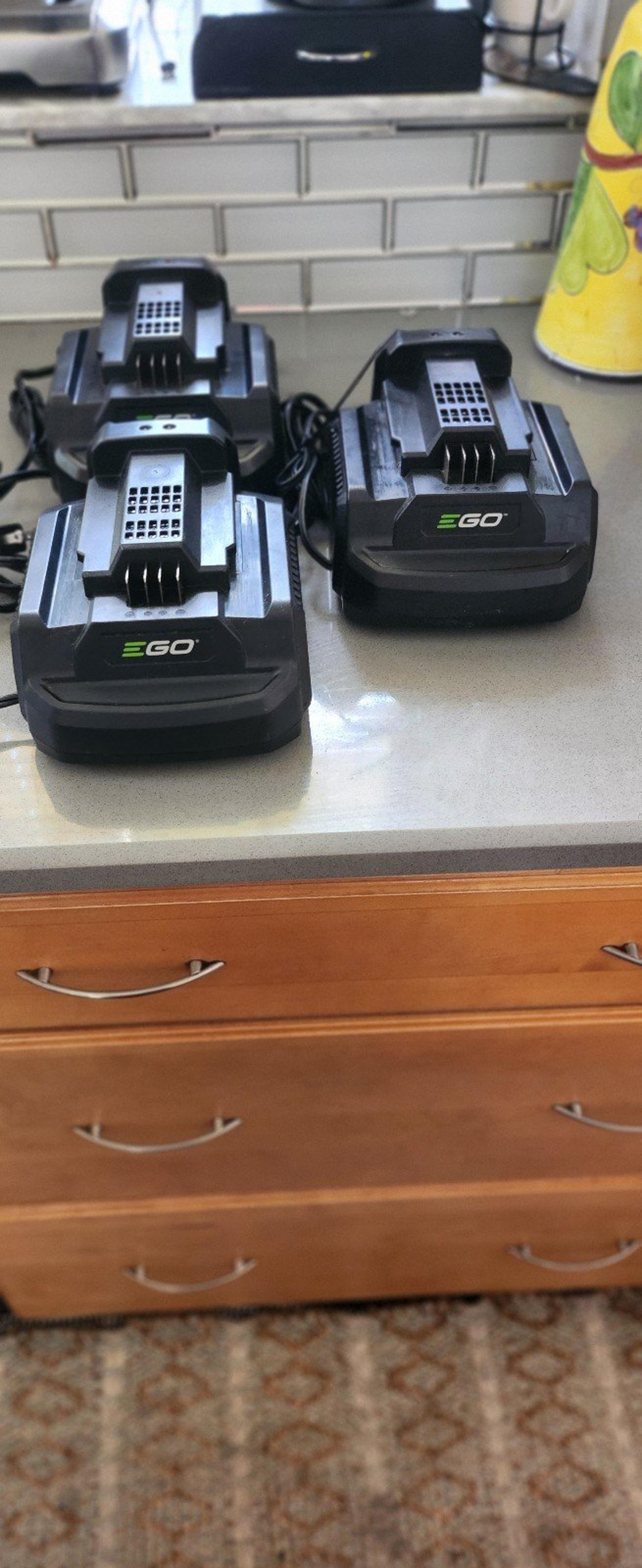 3 EGO Battery Chargers For Less then the price of One.