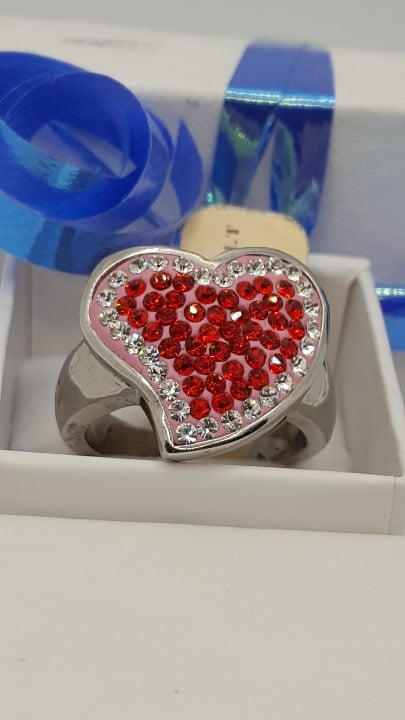 #671, Steel Revolt Ring, Cz DIA, Size 8,