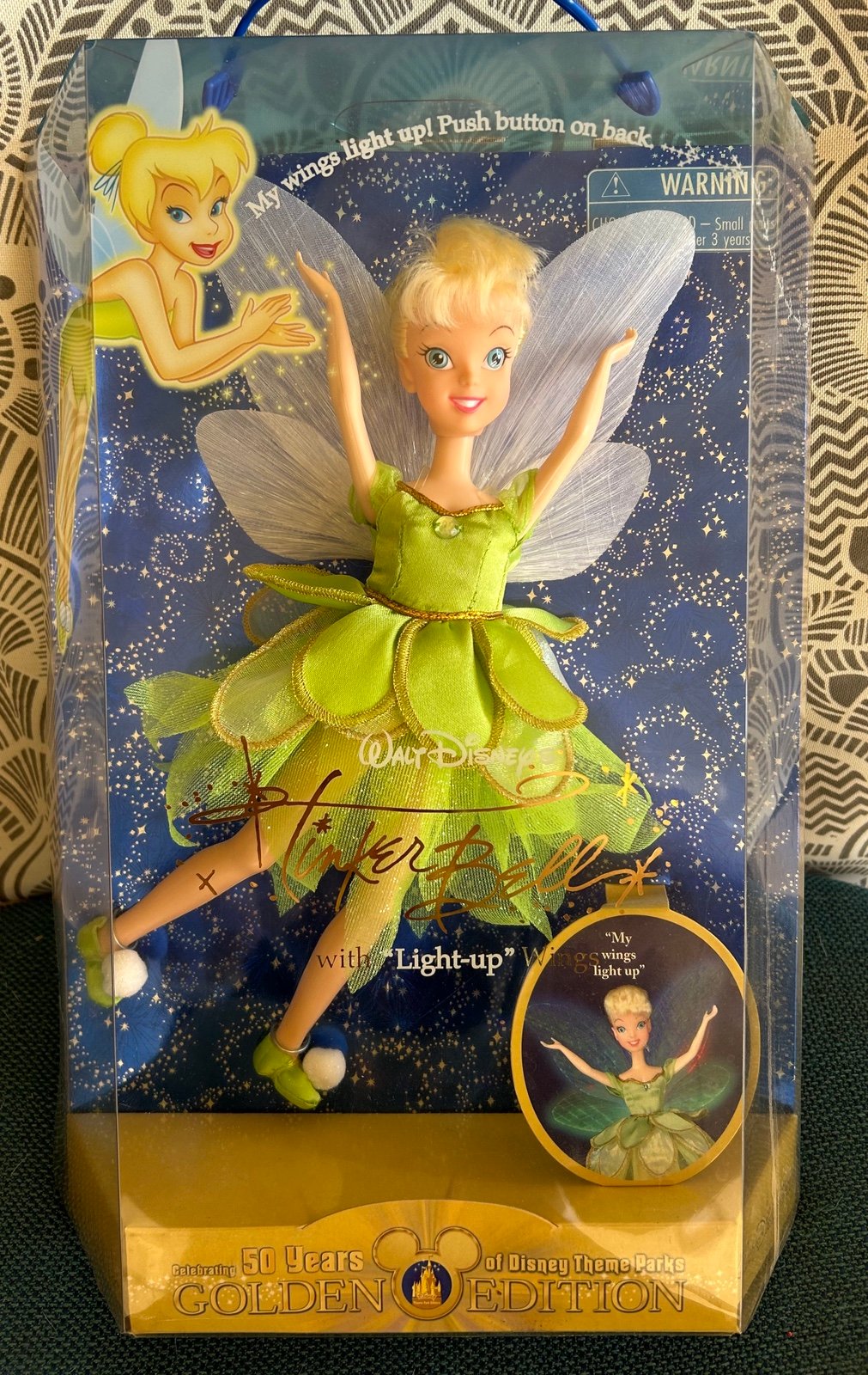 Tinker Bell, golden edition, 50 year theme park doll