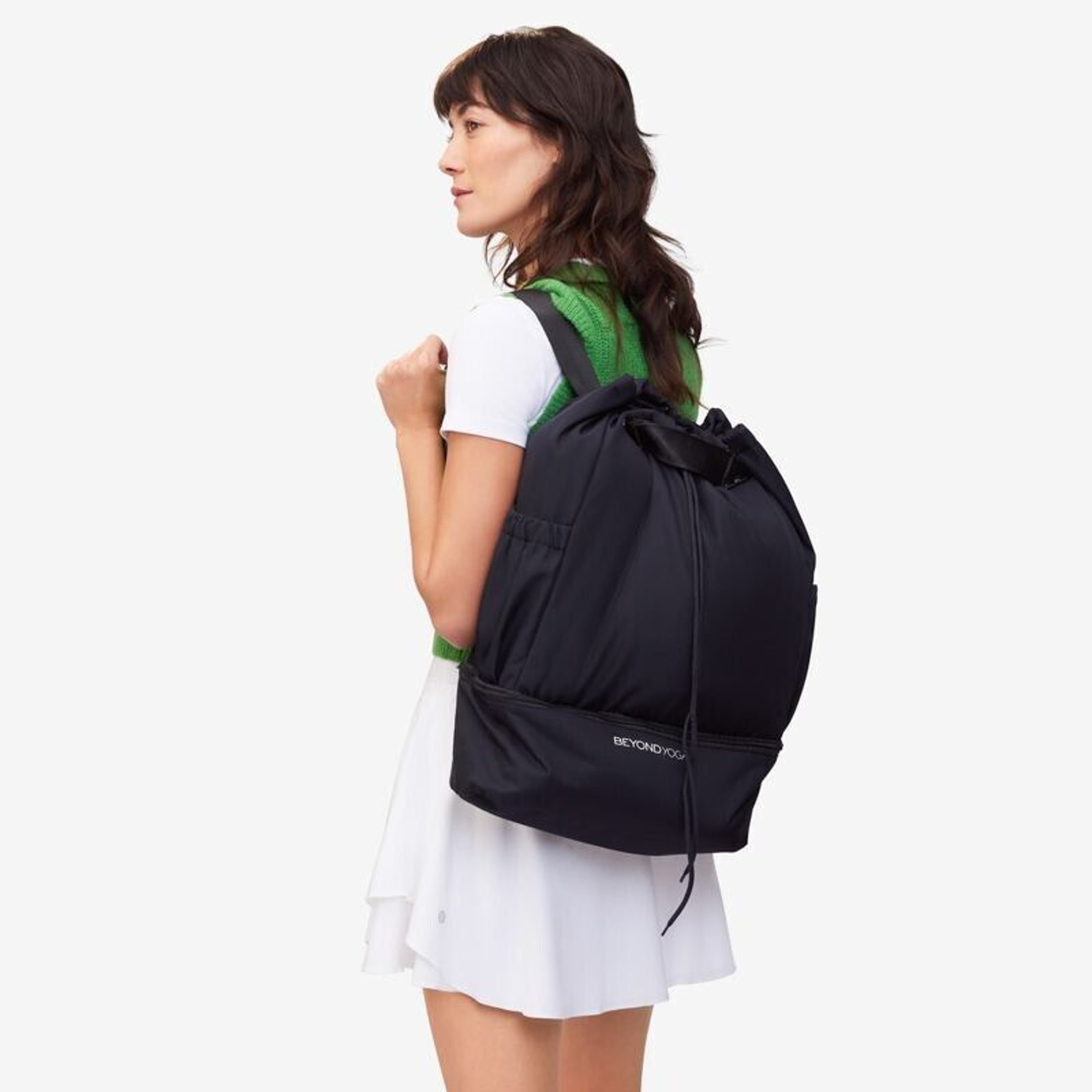 NWT Beyond Yoga Black Drawstring Convertible Gym Bag Backpack