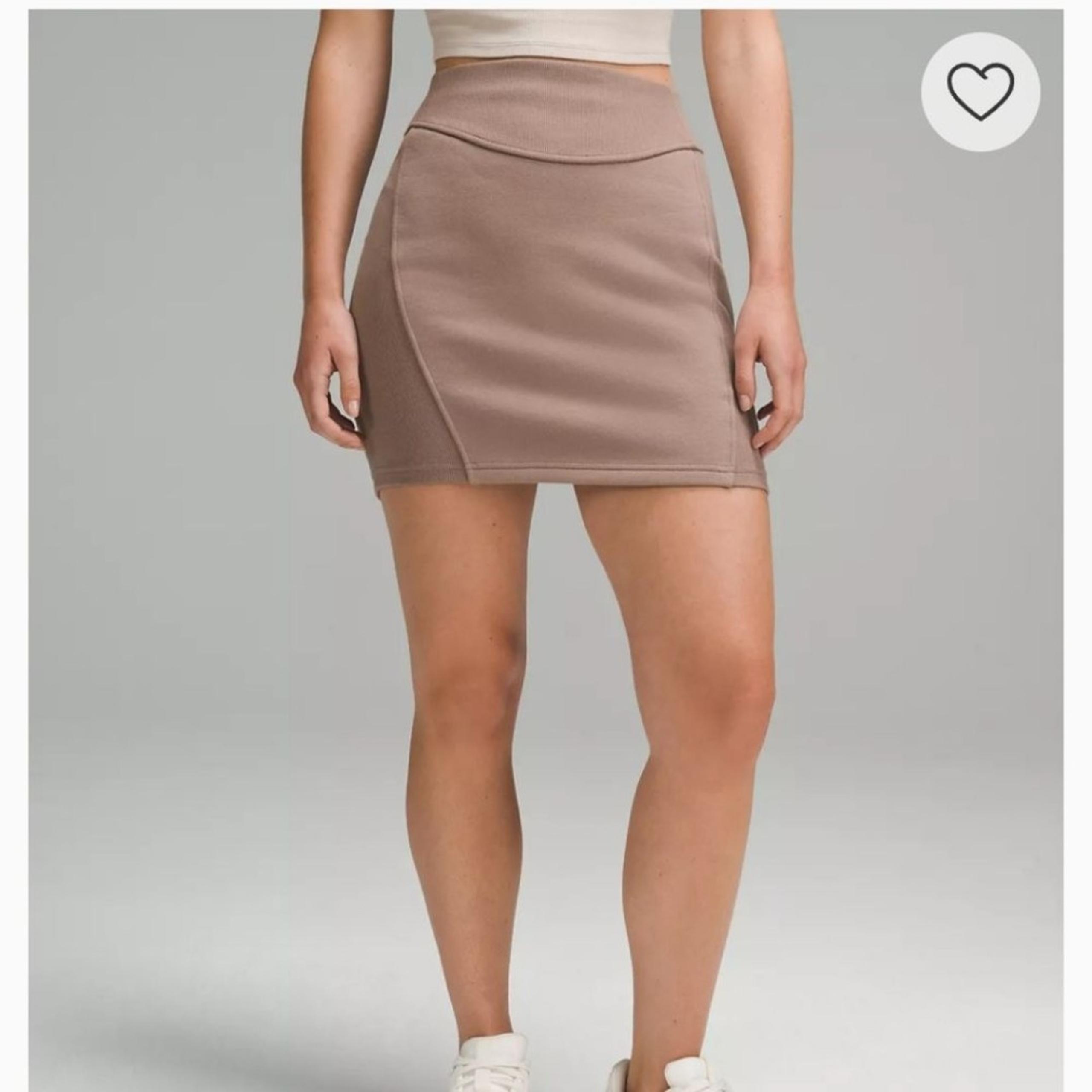 Lululemom Athleisure Scuba High Rise Taupe Tan Mini Skirt Size XL - lululemon athletica