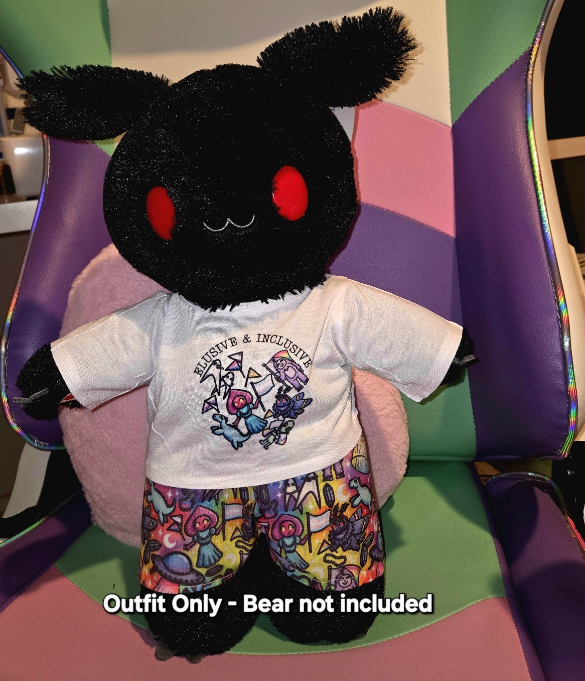 Outfit Only - LGBTQ Pride Mothman Moth PJs Build a Bear Cryptids Kawaii Rights