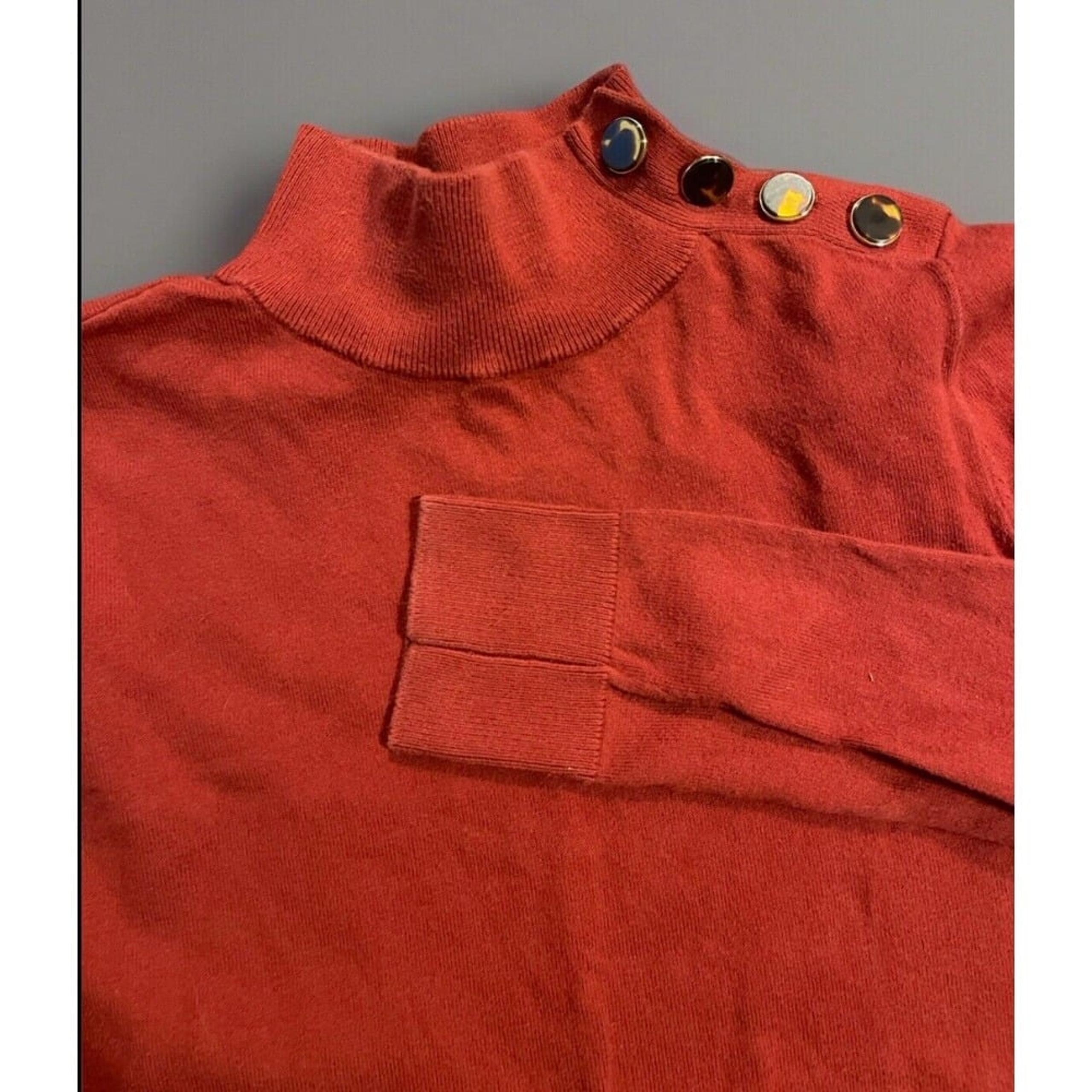Ann Taylor Long Sleeve Casual Turtle Neck Shirt  Red Business Casual Medium