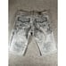Rock Revival Jean Biker Shorts Jamal Grey Rhinestone Studded Mens Size 30