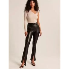 Abercrombie & Fitch Vegan Leather High Rise Split Pant