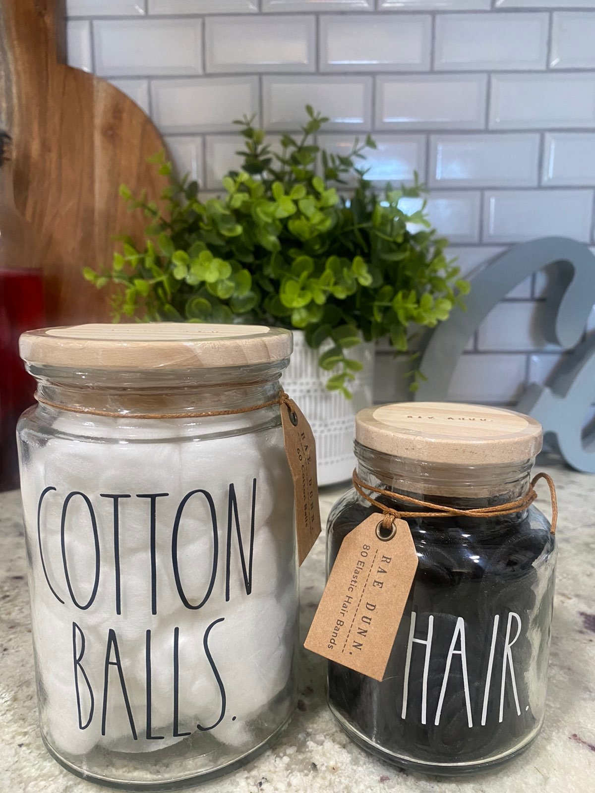 Rae Dunn cotton BALLS & HAIR TIES