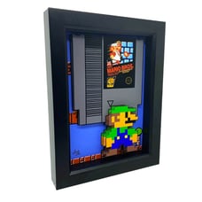 Super Mario Bros Luigi Nintendo Video Game 8 Bit 3D Art NES Cartridge