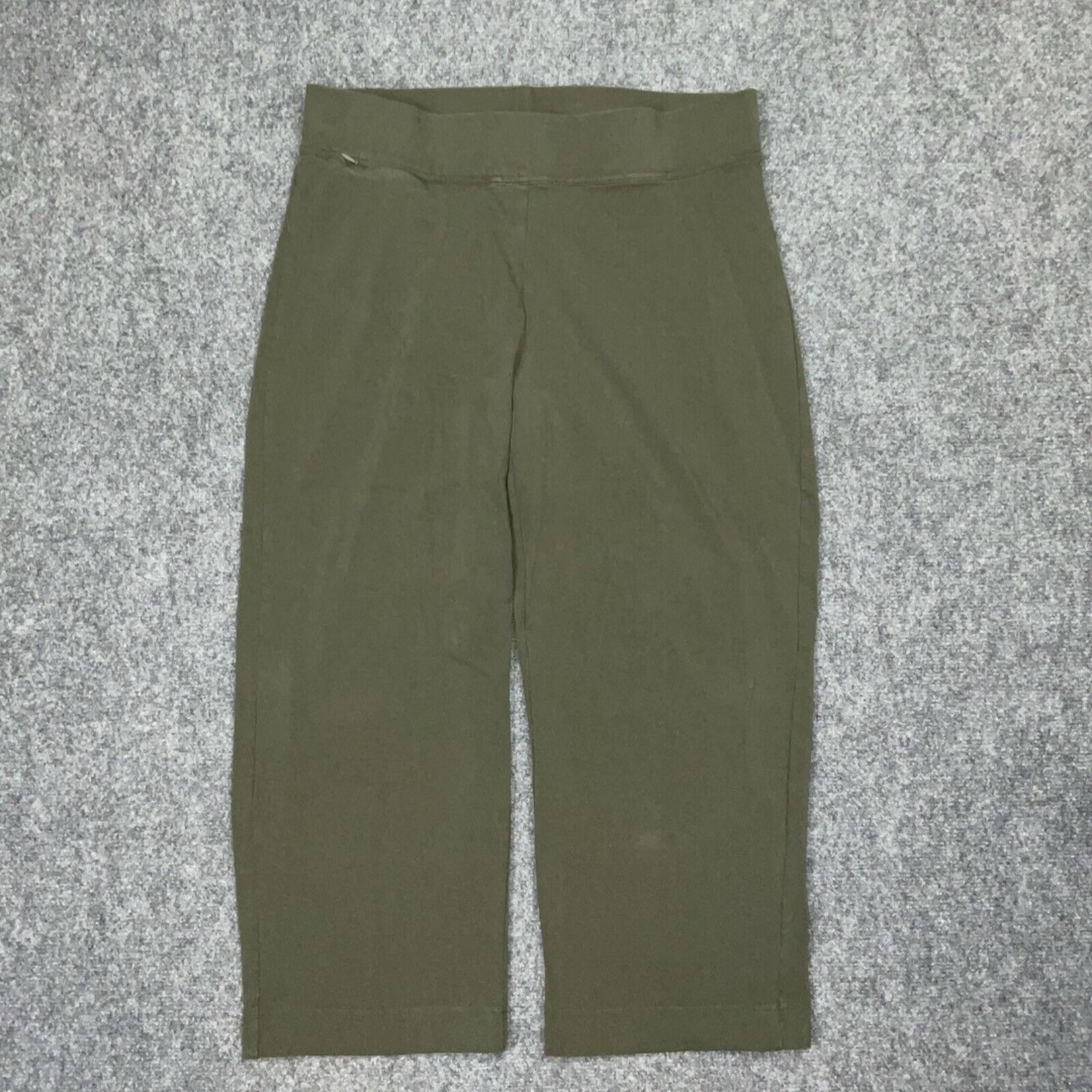 Lands’ End Pants Womens Size L Green Pull On Capri Casual