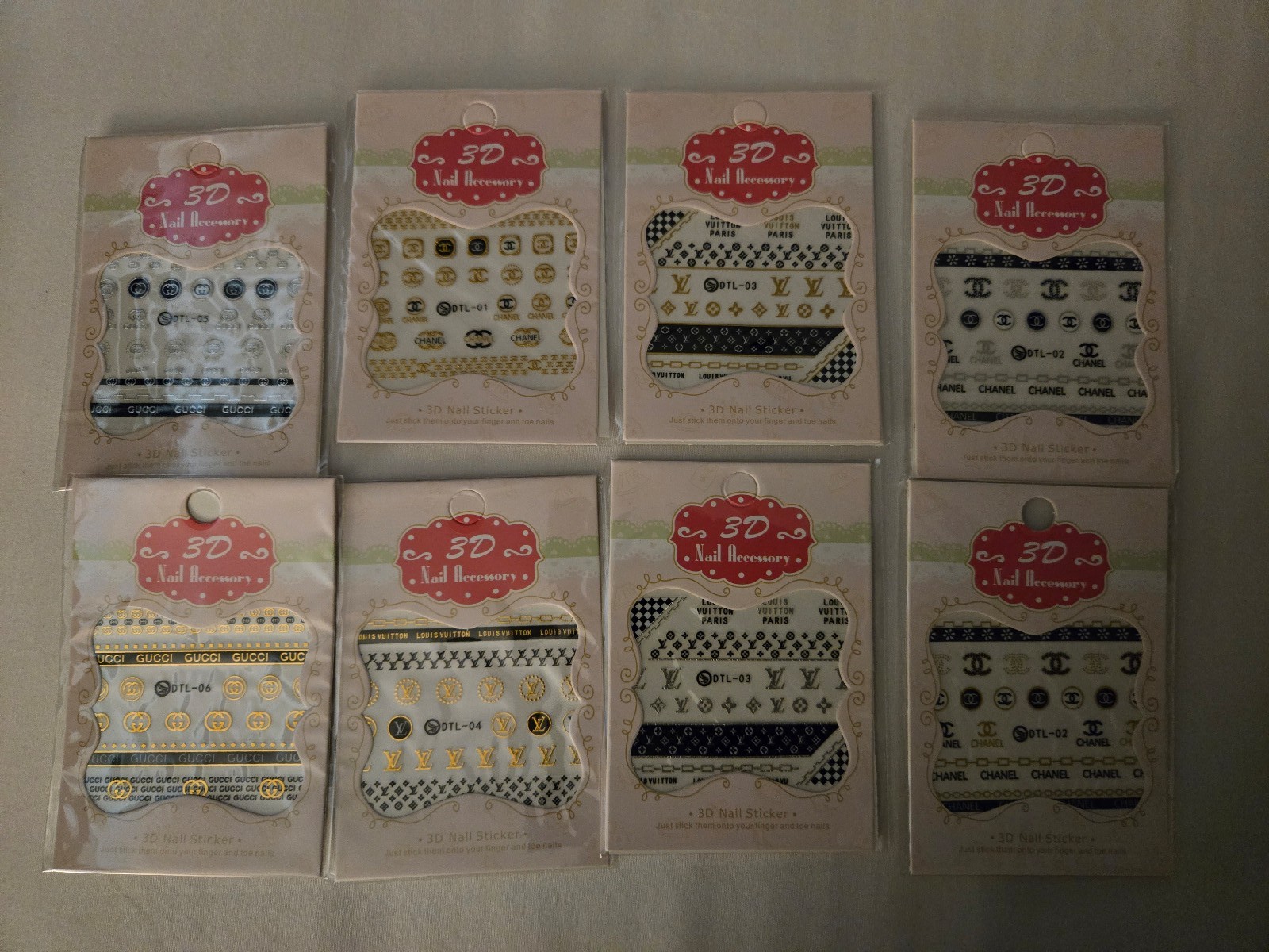 8 sheets of nail art stickers
