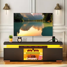 LED TV Stand for 55/60/65 inch Entertainment Center with Power Outlets TV Media