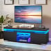 LED TV Stand for 55/60/65 inch Entertainment Center with Power Outlets TV Media