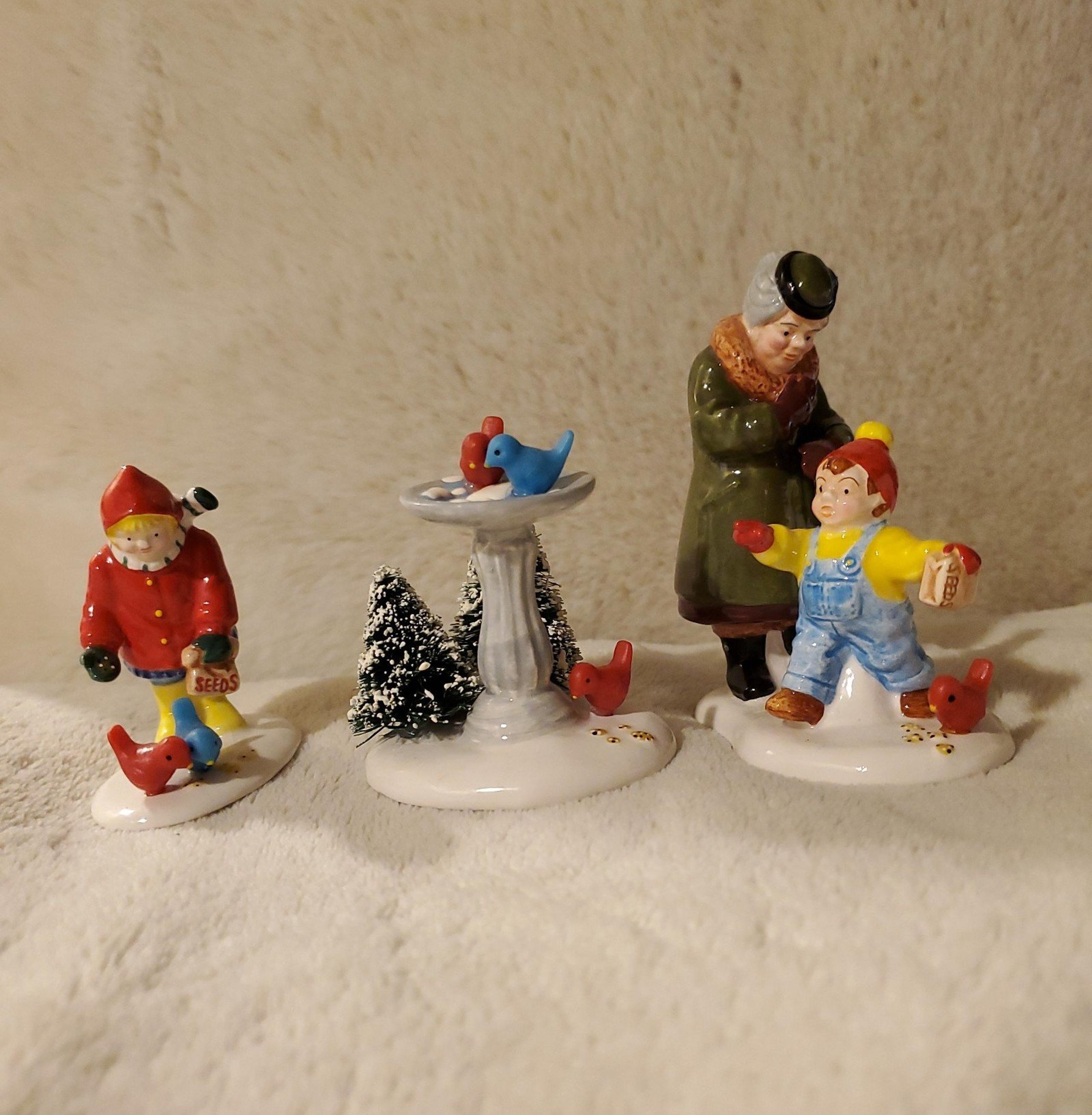Department 56 Snow Village  Feeding the Birds