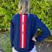 Pink Women’s Navy Bee Stripe Cashmere V Neck XS